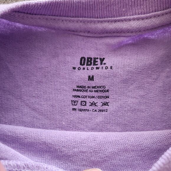 Obey Men's T-Shirt Peach Flower Size M 100% Cotton - Picture 5 of 6